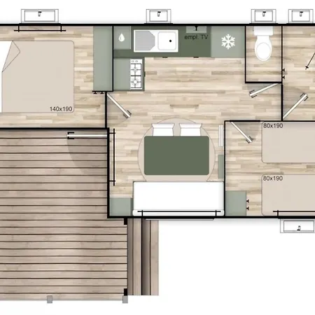 Mobilhome 3 Etoiles - Piscine - Eehdbc Holiday home Sigean
